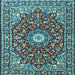 Square Oriental Light Blue Traditional Rug, tr4750lblu