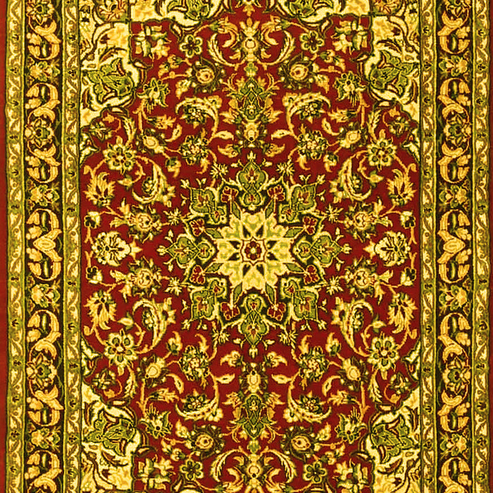 Machine Washable Oriental Yellow Traditional Rug, wshtr4750yw