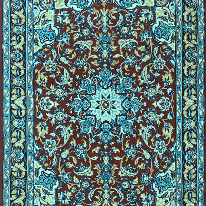 Machine Washable Oriental Light Blue Traditional Rug, wshtr4750lblu
