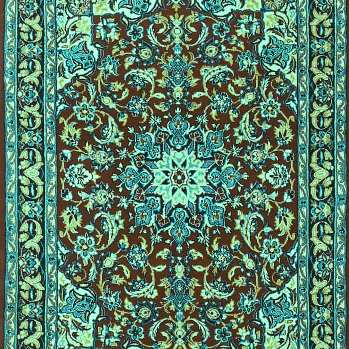 Machine Washable Oriental Turquoise Traditional Area Rugs, wshtr4750turq