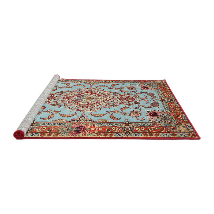 Sideview of Machine Washable Traditional Fire Brick Red Rug, wshtr4751