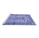 Sideview of Machine Washable Medallion Blue Traditional Rug, wshtr4751blu