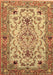 Machine Washable Medallion Brown Traditional Rug, wshtr4751brn