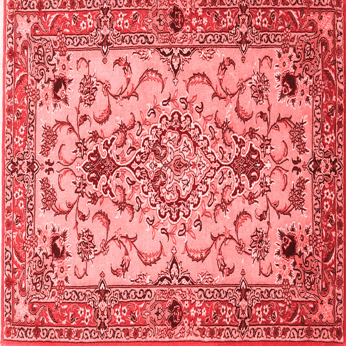 Machine Washable Medallion Red Traditional Rug, wshtr4751red