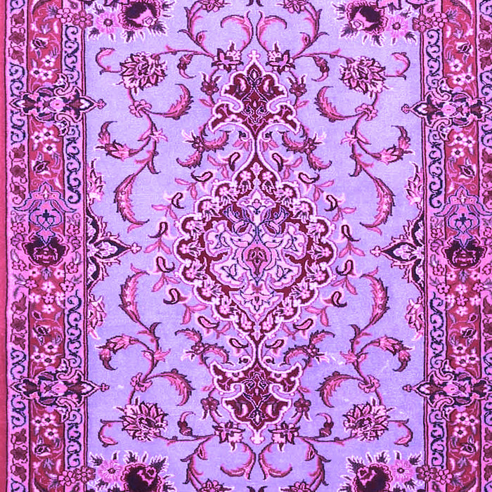 Machine Washable Medallion Purple Traditional Area Rugs, wshtr4751pur