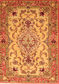 Medallion Orange Traditional Rug, tr4751org