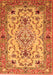 Medallion Orange Traditional Rug, tr4751org