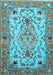 Medallion Light Blue Traditional Rug, tr4751lblu