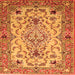 Serging Thickness of Medallion Orange Traditional Rug, tr4751org