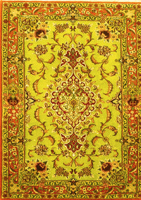 Medallion Yellow Traditional Rug, tr4751yw