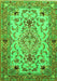 Serging Thickness of Machine Washable Medallion Green Traditional Area Rugs, wshtr4751grn