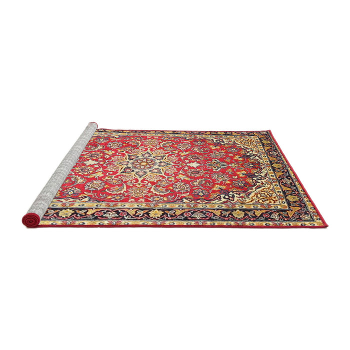 Sideview of Machine Washable Traditional Fire Brick Red Rug, wshtr4752