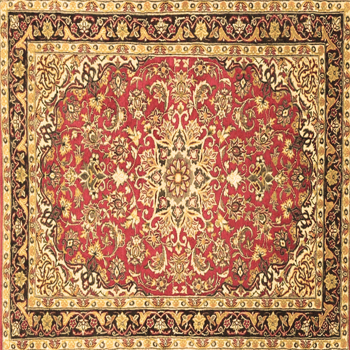 Square Oriental Brown Traditional Rug, tr4752brn