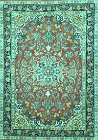 Oriental Turquoise Traditional Rug, tr4752turq