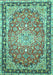 Oriental Turquoise Traditional Rug, tr4752turq