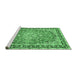 Sideview of Machine Washable Oriental Emerald Green Traditional Area Rugs, wshtr4752emgrn