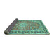 Sideview of Oriental Turquoise Traditional Rug, tr4752turq