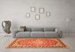 Machine Washable Oriental Orange Traditional Area Rugs in a Living Room, wshtr4752org