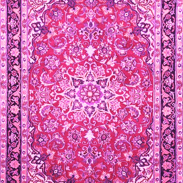 Machine Washable Oriental Pink Traditional Rug, wshtr4752pnk