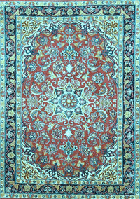 Oriental Light Blue Traditional Rug, tr4752lblu