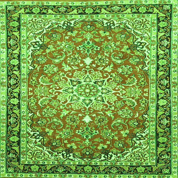 Serging Thickness of Oriental Green Traditional Rug, tr4752grn
