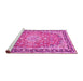 Sideview of Machine Washable Oriental Pink Traditional Rug, wshtr4752pnk