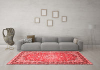 Machine Washable Oriental Red Traditional Rug, wshtr4752red