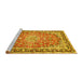 Sideview of Machine Washable Oriental Yellow Traditional Rug, wshtr4752yw