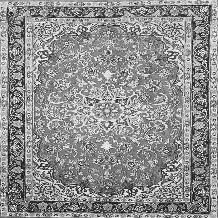 Round Machine Washable Oriental Gray Traditional Rug, wshtr4752gry