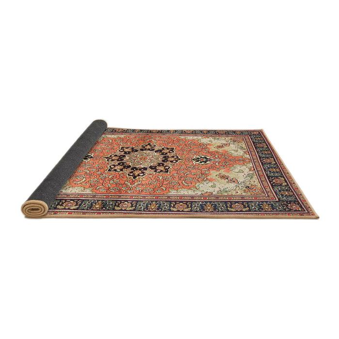 Sideview of Traditional Brown Red Medallion Rug, tr4753