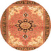 Machine Washable Medallion Orange Traditional Area Rugs, wshtr4753org