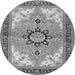 Square Medallion Gray Traditional Rug, tr4753gry