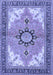 Machine Washable Medallion Blue Traditional Rug, wshtr4753blu