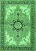 Machine Washable Medallion Emerald Green Traditional Area Rugs, wshtr4753emgrn