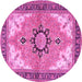 Round Medallion Pink Traditional Rug, tr4753pnk