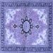 Square Machine Washable Medallion Blue Traditional Rug, wshtr4753blu