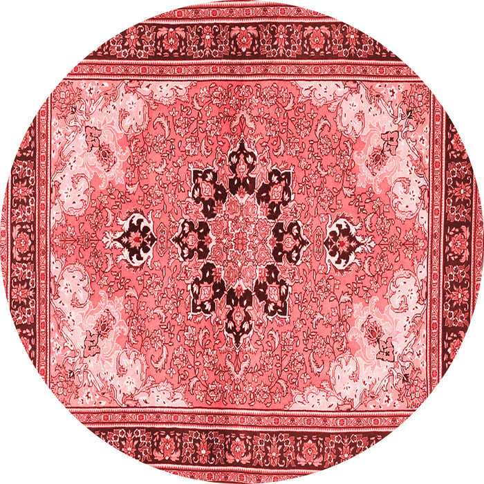 Machine Washable Medallion Red Traditional Rug, wshtr4753red