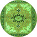Machine Washable Medallion Green Traditional Area Rugs, wshtr4753grn