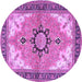 Round Medallion Purple Traditional Rug, tr4753pur