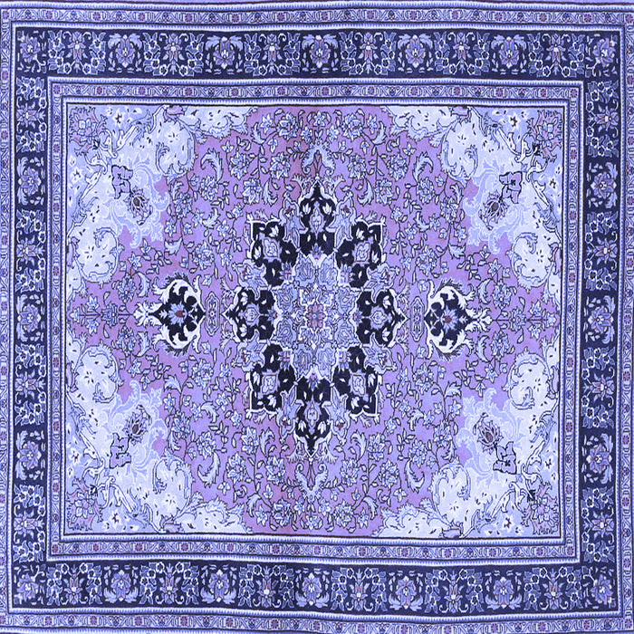 Square Medallion Blue Traditional Rug, tr4753blu