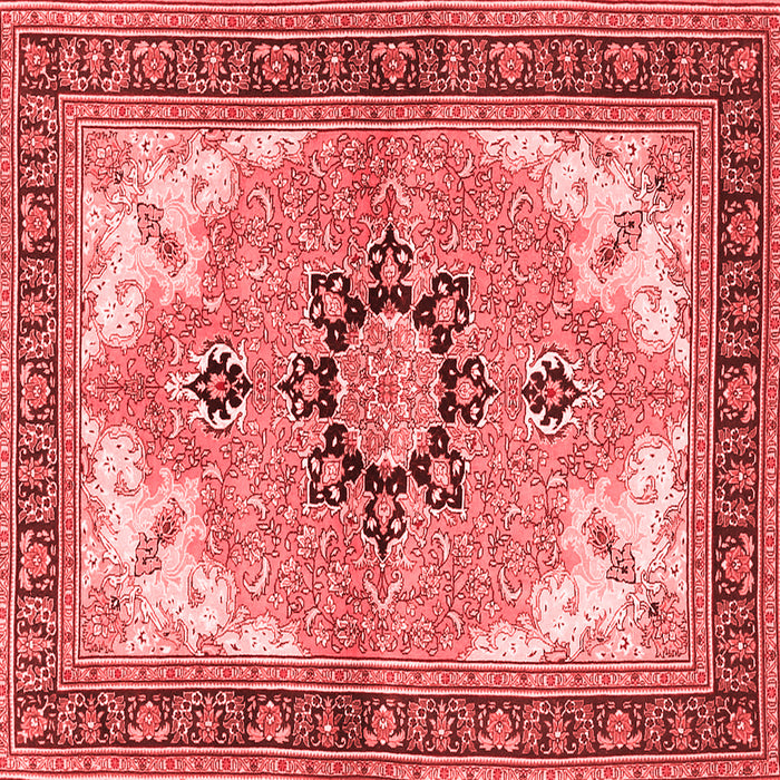 Machine Washable Medallion Red Traditional Rug, wshtr4753red