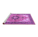 Sideview of Machine Washable Medallion Purple Traditional Area Rugs, wshtr4753pur