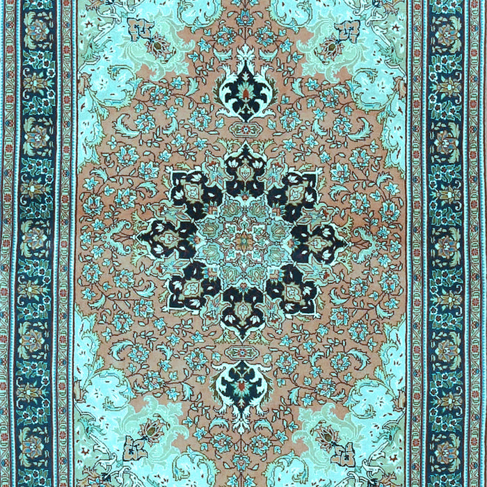 Medallion Light Blue Traditional Rug, tr4753lblu