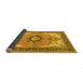 Sideview of Medallion Yellow Traditional Rug, tr4753yw