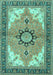 Medallion Turquoise Traditional Rug, tr4753turq