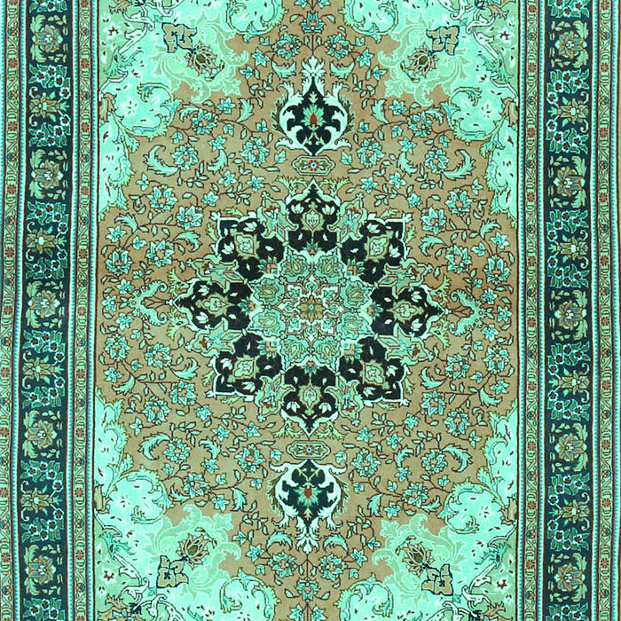 Medallion Turquoise Traditional Rug, tr4753turq