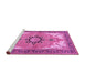 Sideview of Machine Washable Medallion Pink Traditional Rug, wshtr4753pnk