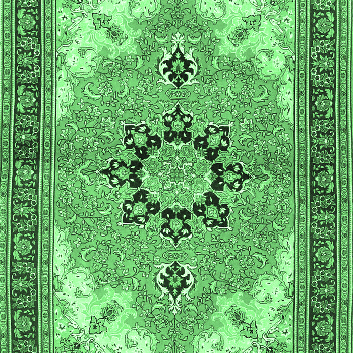 Medallion Emerald Green Traditional Rug, tr4753emgrn