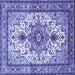 Square Persian Blue Traditional Rug, tr4754blu