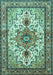 Machine Washable Persian Turquoise Traditional Area Rugs, wshtr4754turq